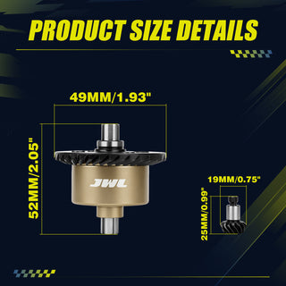 JWL Full Metal 34T Front/Rear Differential with 14T Input Spiral Gear for ARRMA 1/10 3S Series
