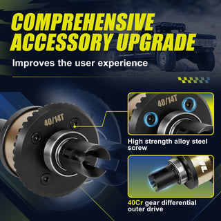 JWL 40T Front Differential with 14T Input Spiral Gear for LOSI BAJA REY Series