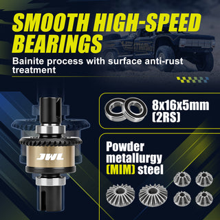JWL 40T Front Differential with 14T Input Spiral Gear for LOSI BAJA REY Series