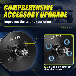 JWL 37T Full Metal Front/Rear Differential with 13T Input Spiral Gear for ARRMA 1/10 3S Series