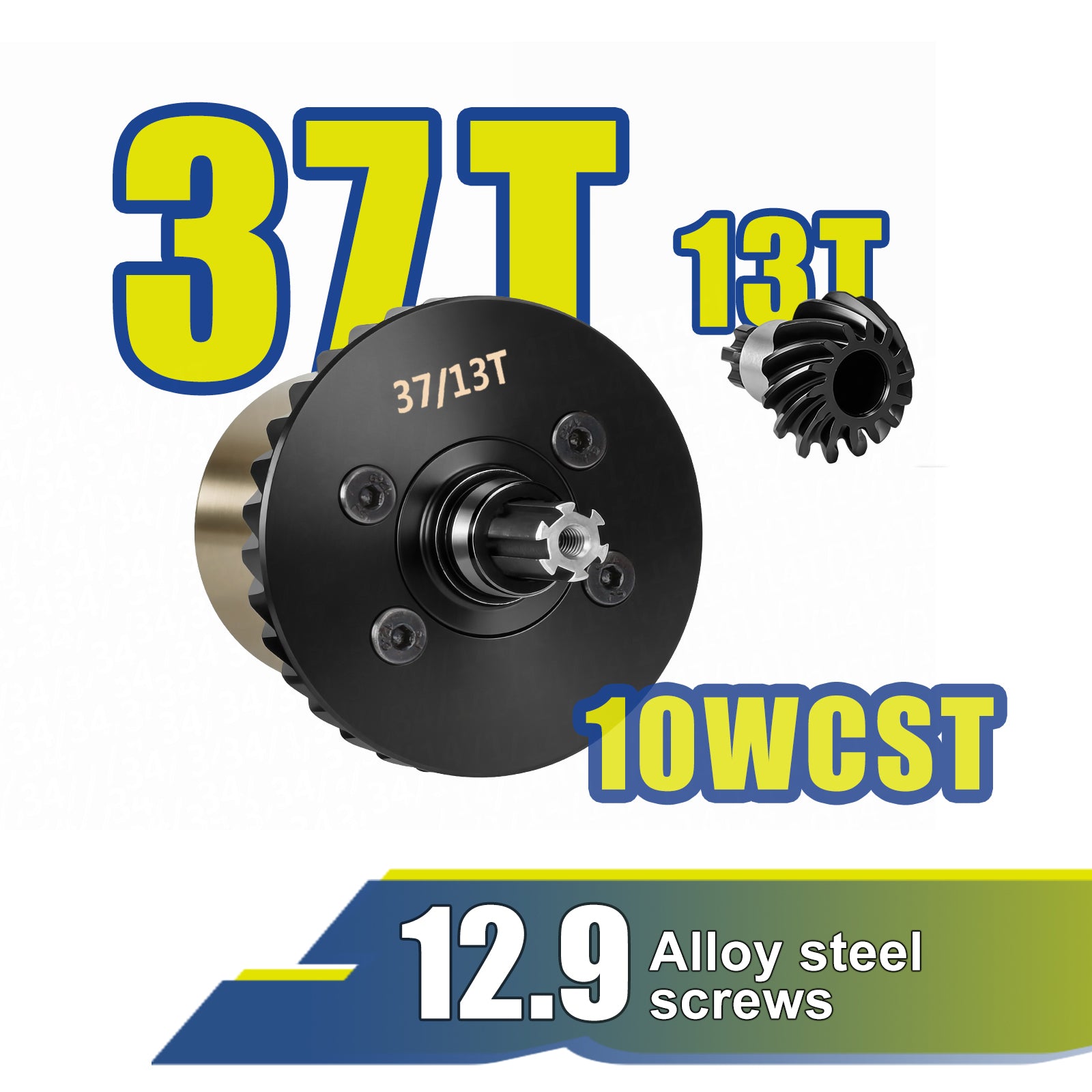 JWL 37T Full Metal Front/Rear Differential with 13T Input Spiral Gear for ARRMA 1/10 3S Series