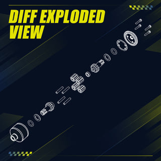 JWL 37T Full Metal Front/Rear Differential with 13T Input Spiral Gear for ARRMA 1/10 3S Series