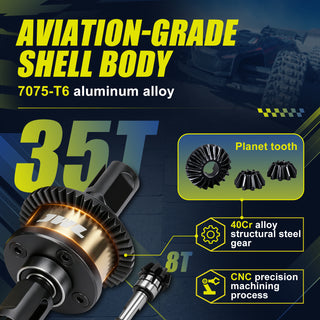 JWL 35T Front/Rear Differential with 8T Input Gear for ARRMA 6S Series Upgrades Parts