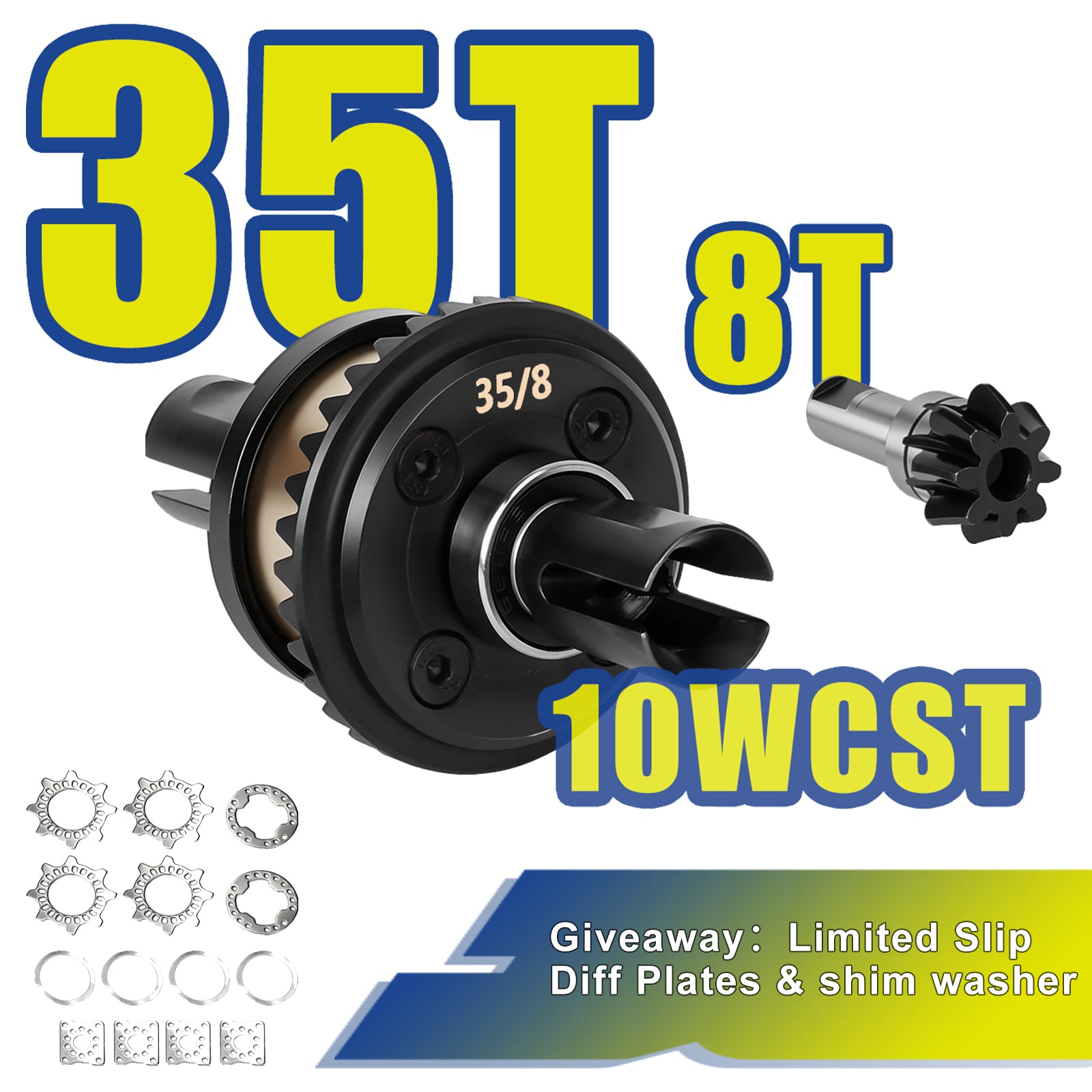 JWL 35T Front/Rear Differential with 8T Input Gear for ARRMA 6S Series Upgrades Parts