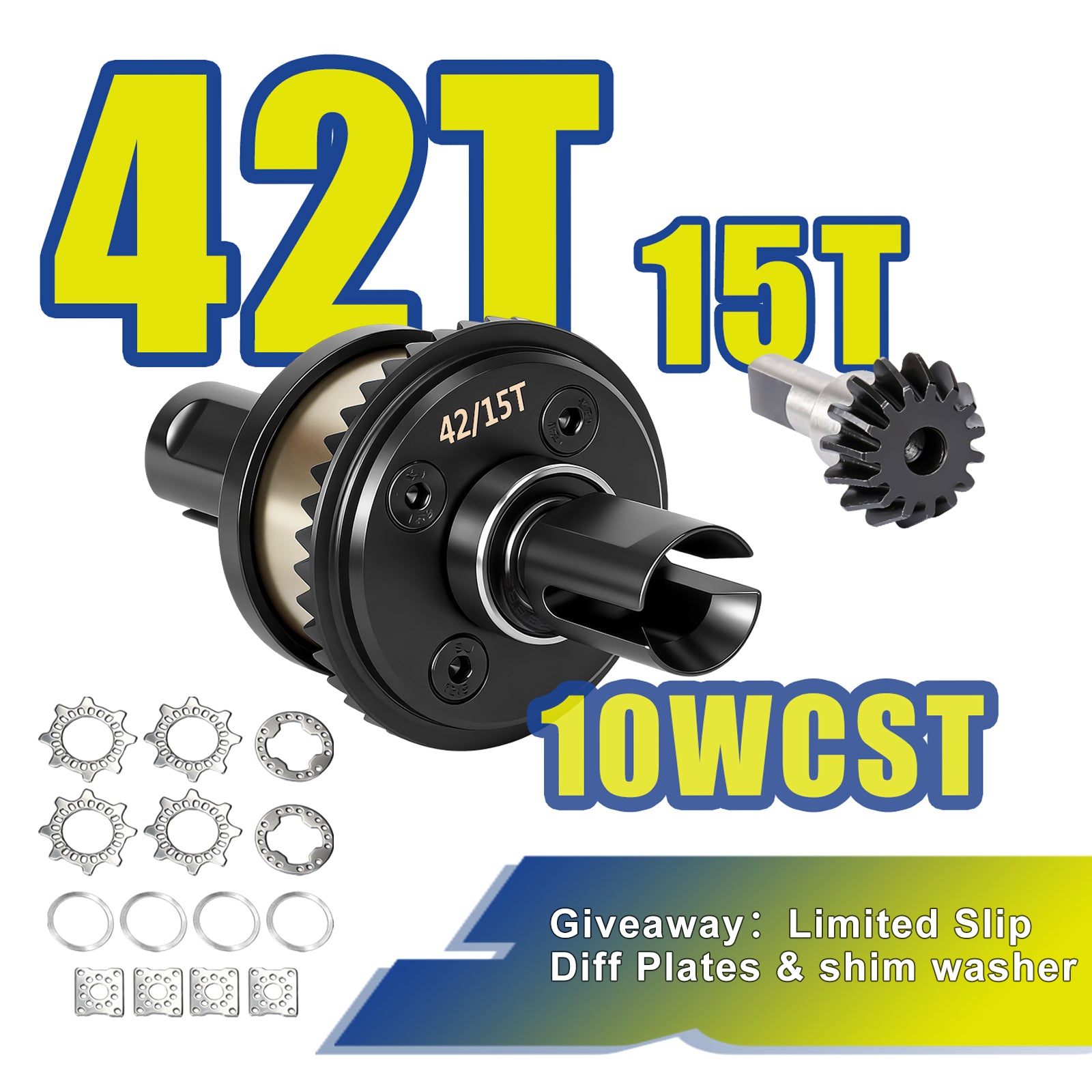 JWL 42T Front/Rear Differential with 15T Input Gear for ARRMA 6S Series Upgrades Parts
