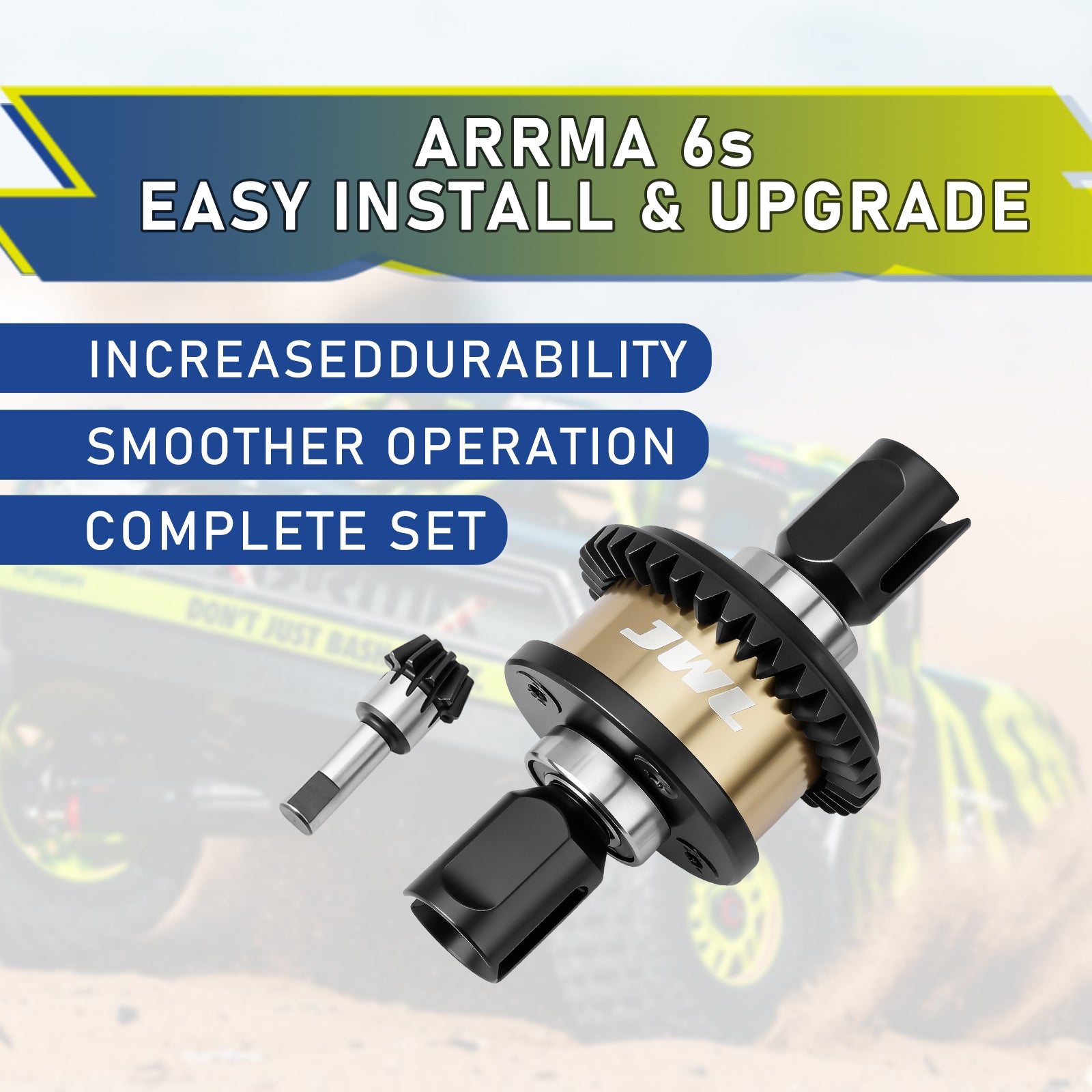 JWL 43T Front/Rear Differential with 10T Input Gear for ARRMA 6S Series Upgrades Parts