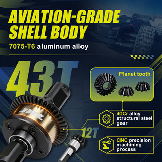 JWL 43T Front/Rear Differential with 12T Input Gear for ARRMA 6S Series Upgrades Parts