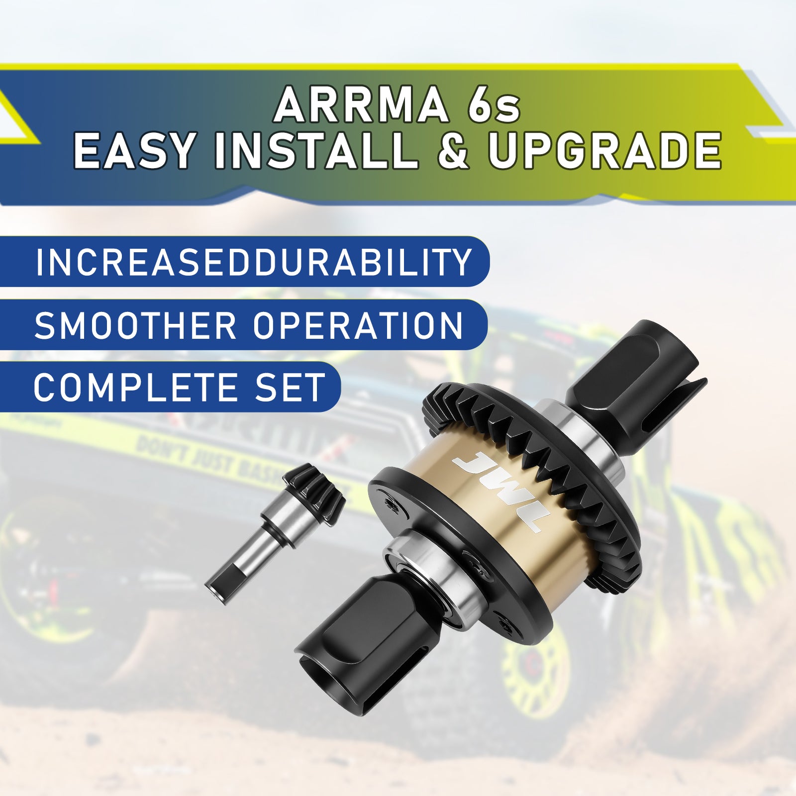 JWL 43T Front/Rear Differential with 12T Input Gear for ARRMA 6S Series Upgrades Parts