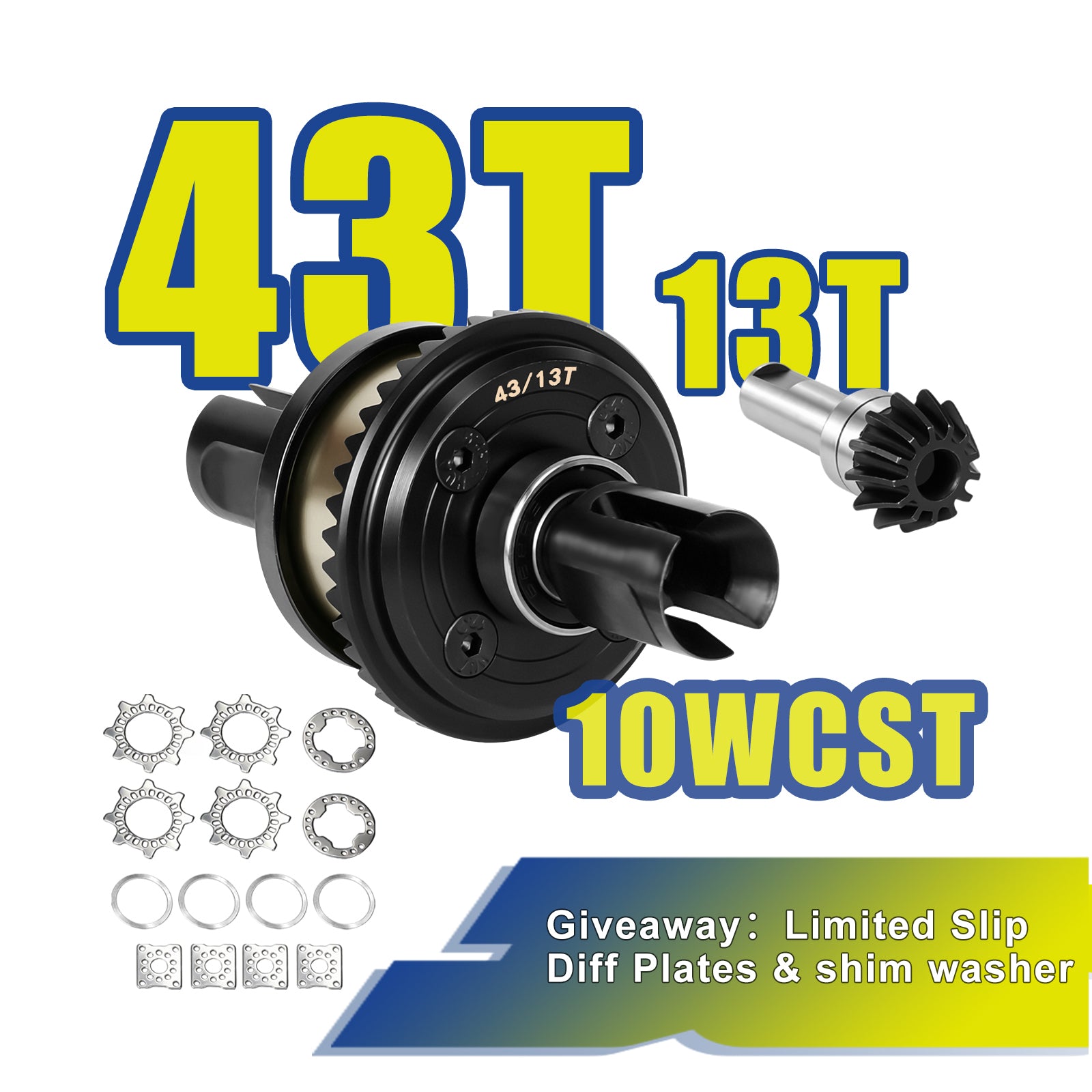 JWL 43T Front/Rear Differential with 13T Input Gear for ARRMA 6S Series Upgrades Parts