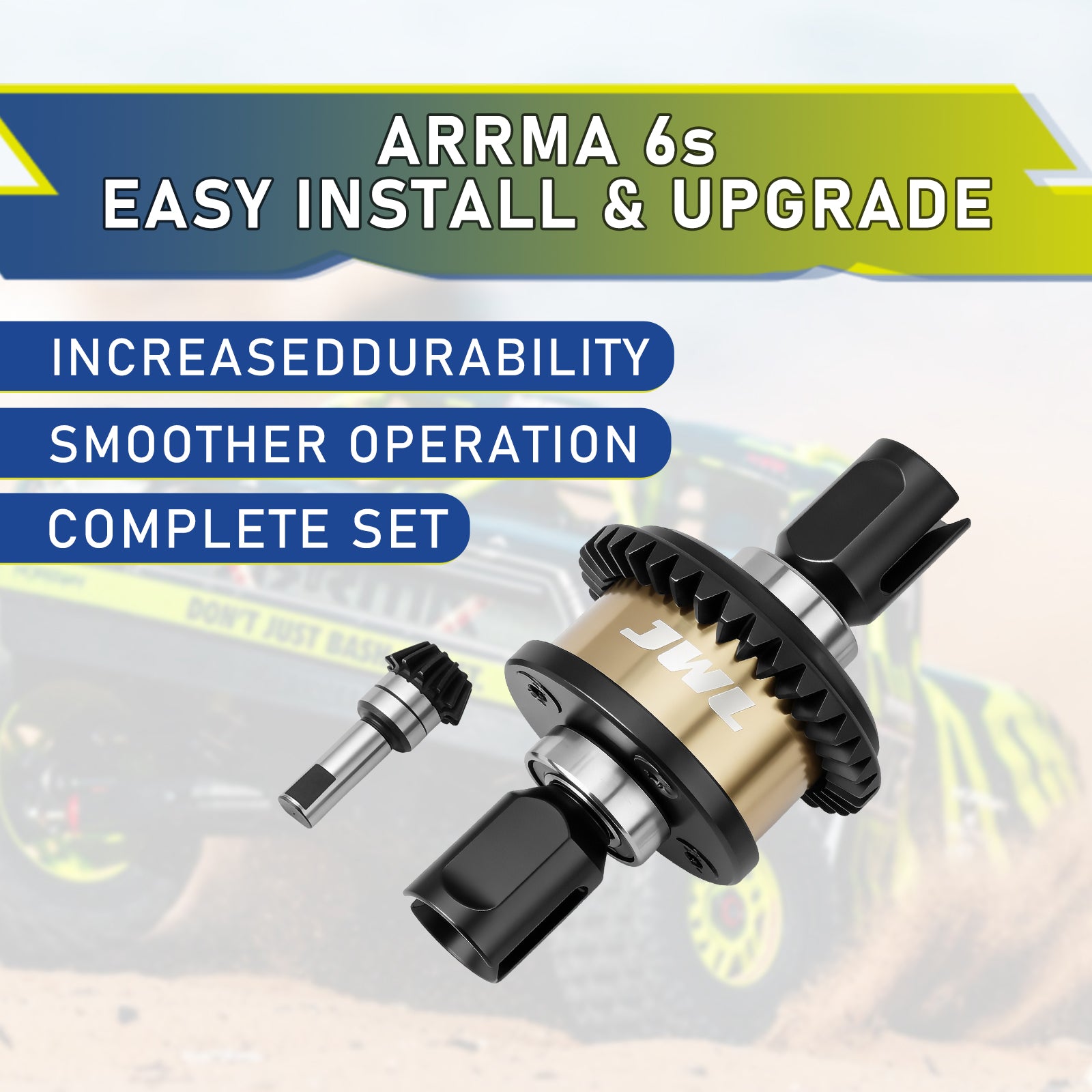 JWL 43T Front/Rear Differential with 13T Input Gear for ARRMA 6S Series Upgrades Parts