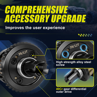 JWL 39T Full Metal Front/Rear Differential with 13T Input Spiral Gear for ARRMA 8S Series