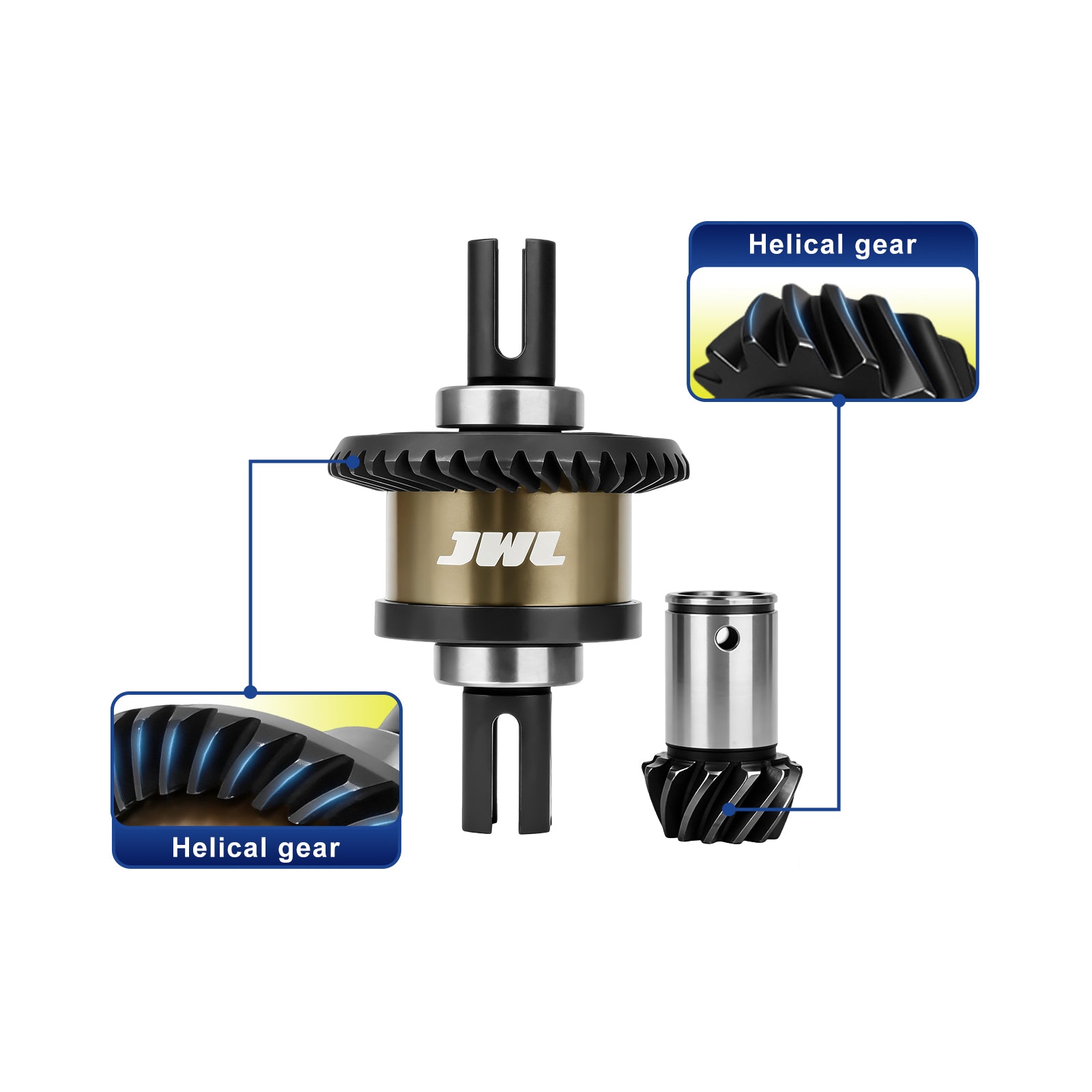 JWL 39T Full Metal Front/Rear Differential with 13T Input Spiral Gear for ARRMA 8S Series