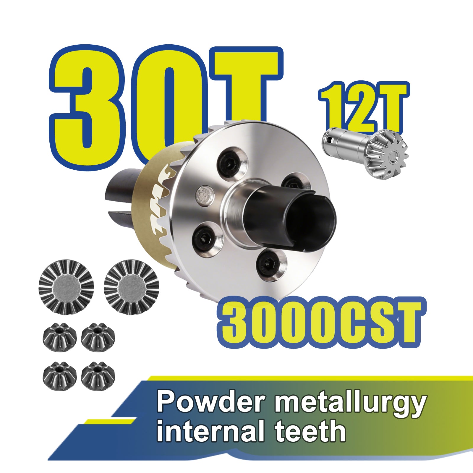 JWL 30T Front Differential with 12T Input Gear for ARRMA GROM Series