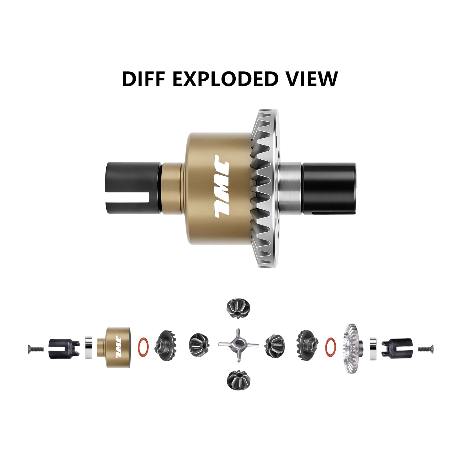 JWL 30T Front Differential with 12T Input Gear for ARRMA GROM Series