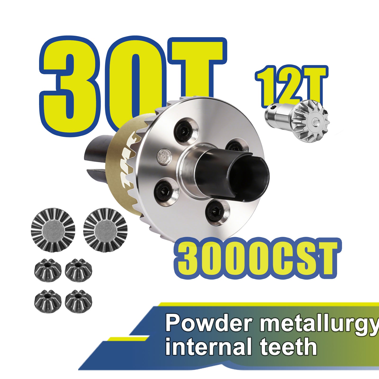 JWL 30T Rear Differential with 12T Input Gear for ARRMA GROM Series