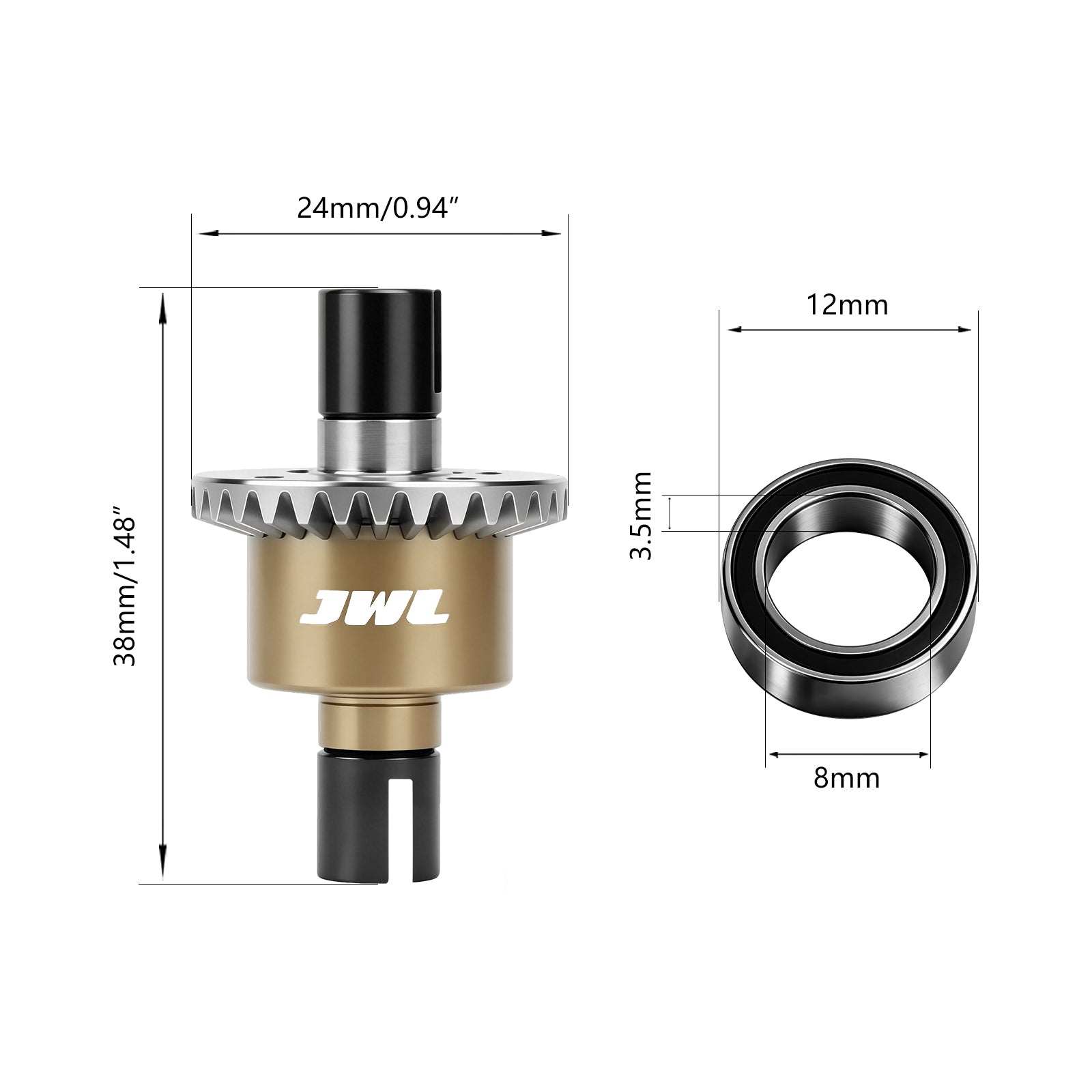 JWL 30T 3000CST Front/Rear Differential for ARRMA GROM Series