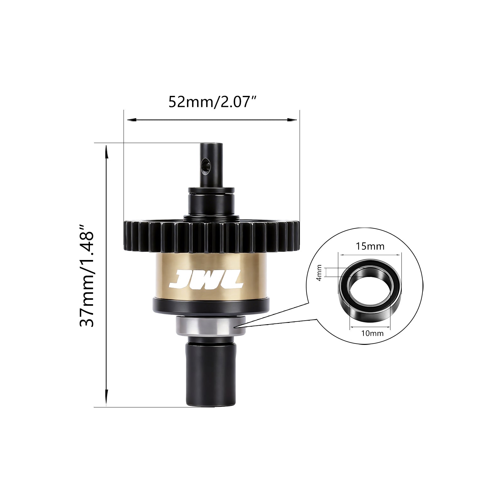 JWL 36T Full Metal Center Differential for LOSI BAJA REY Series Upgrades