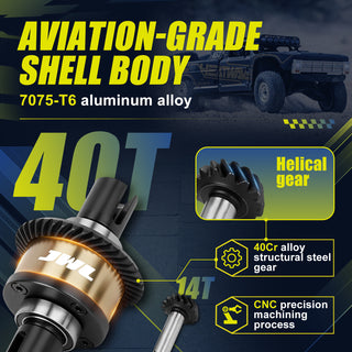 JWL 40T Front Differential with 14T Input Spiral Gear for LOSI BAJA REY Series