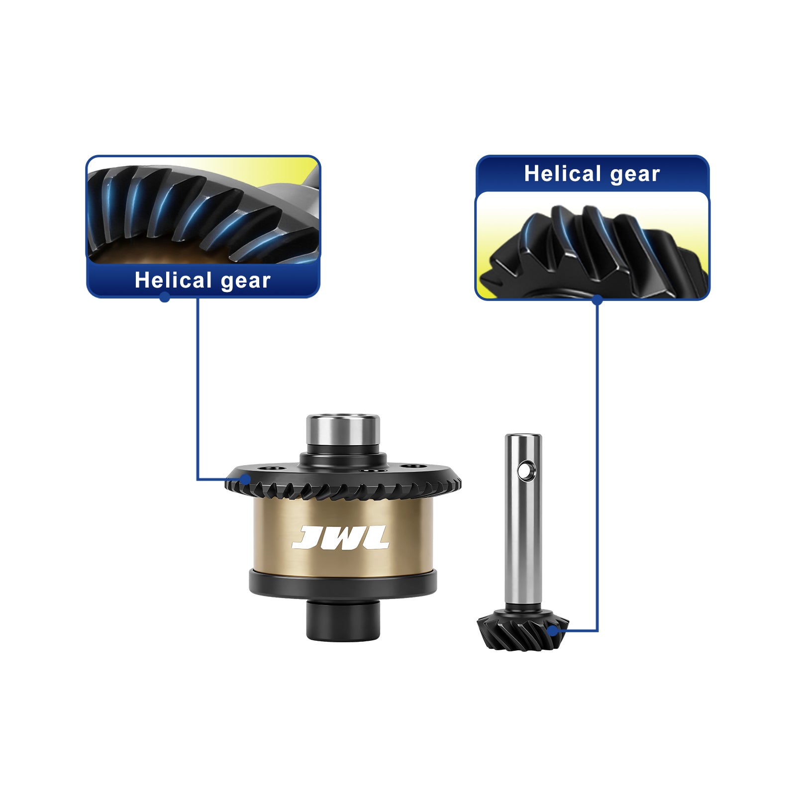 JWL 40T Rear Differential with 14T Input Spiral Gear for LOSI BAJA REY Series