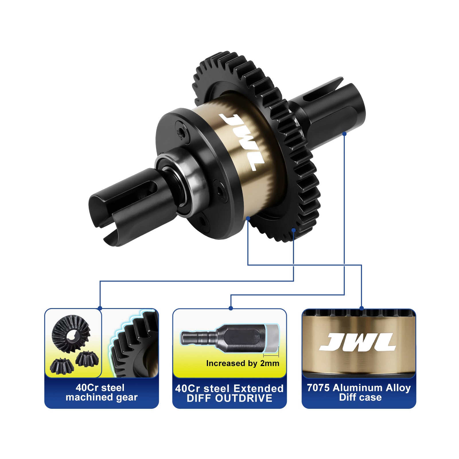 JWL 52T 10WCST Center Differential for ARRMA 6S Series Upgrades Parts